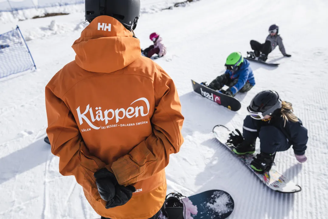 snowboardlektion för nybörjare