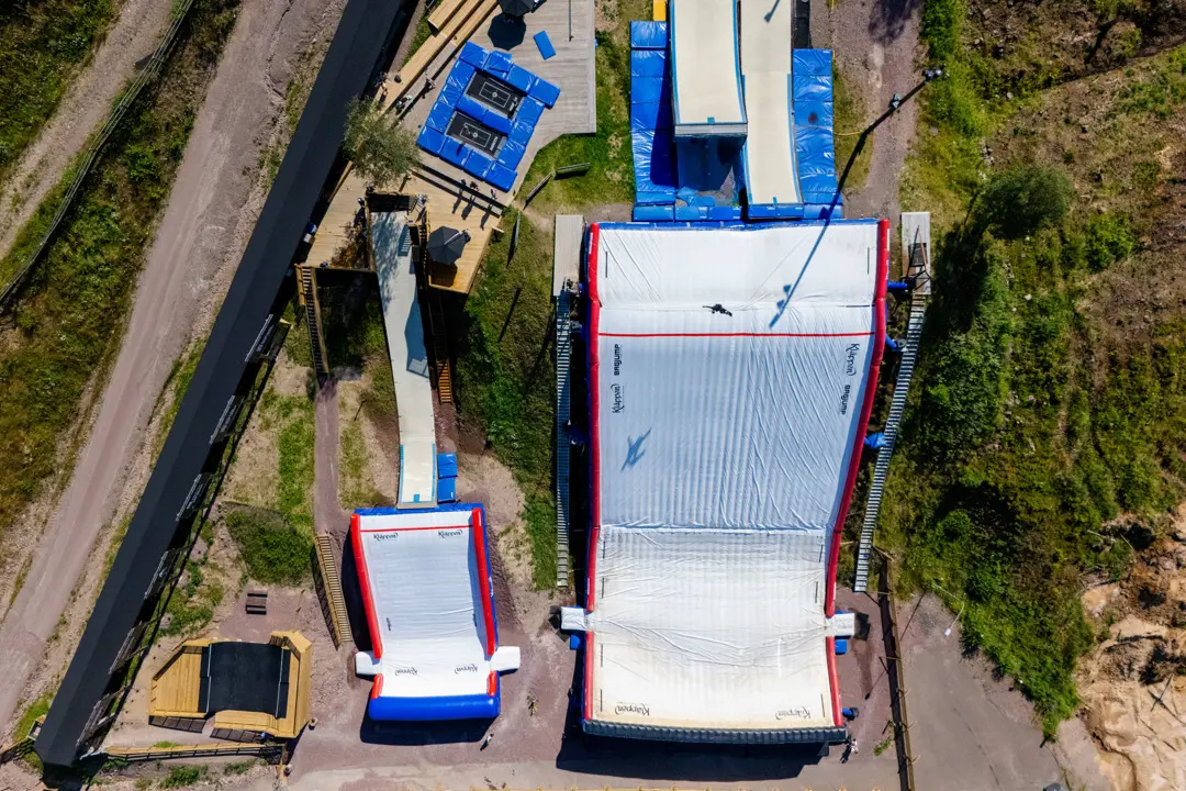 en drönarvy över Kläppen Arena